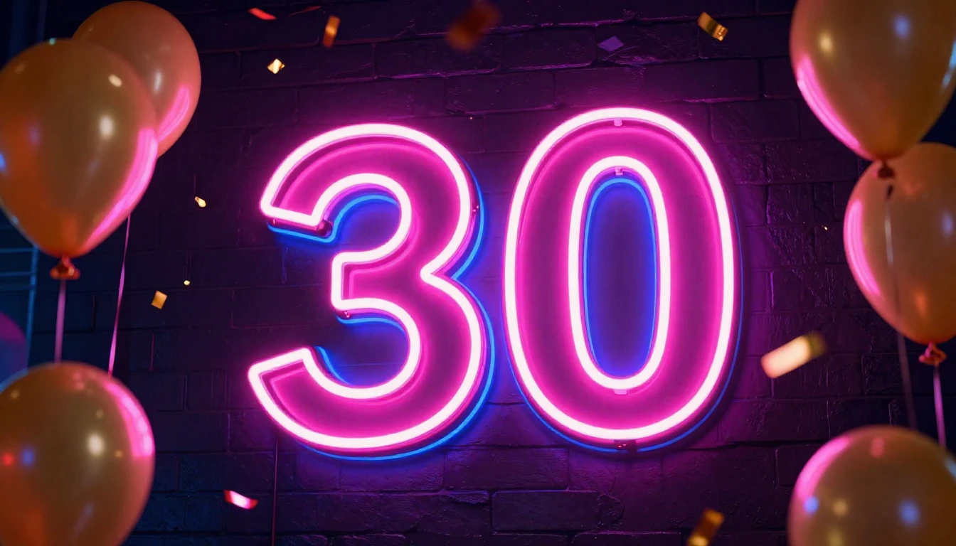 A vibrant, electric scene featuring a large, glowing neon si...