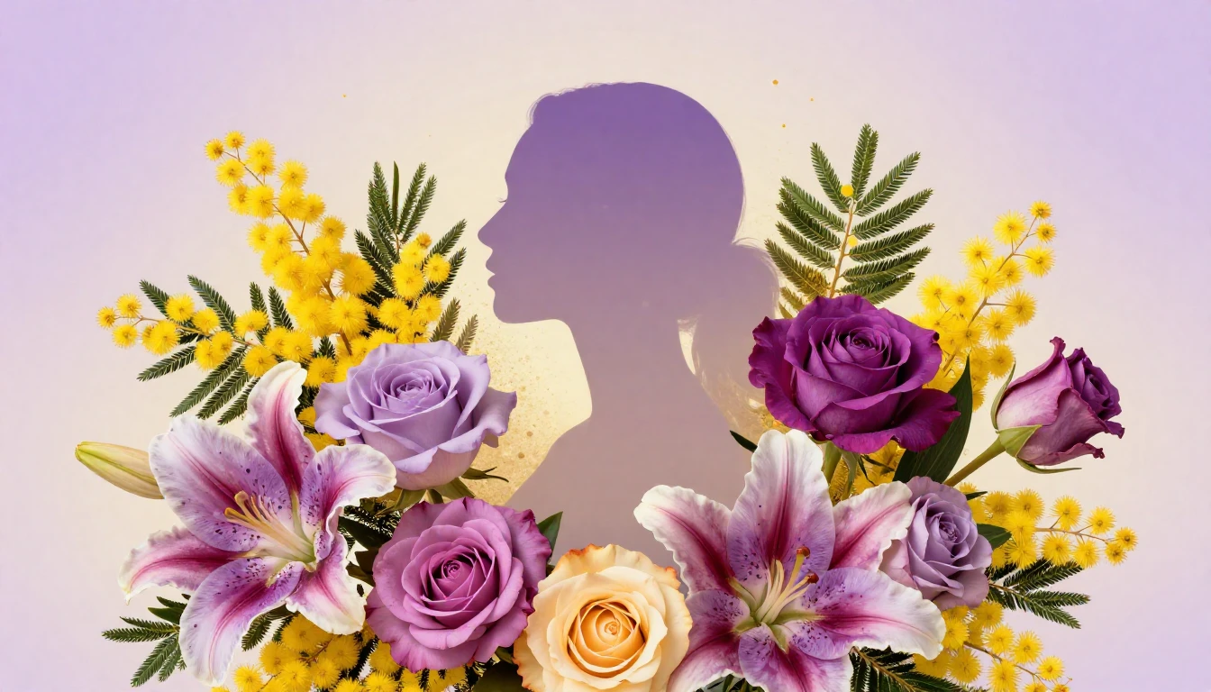 A vibrant and artistic composition featuring a variety of bl...