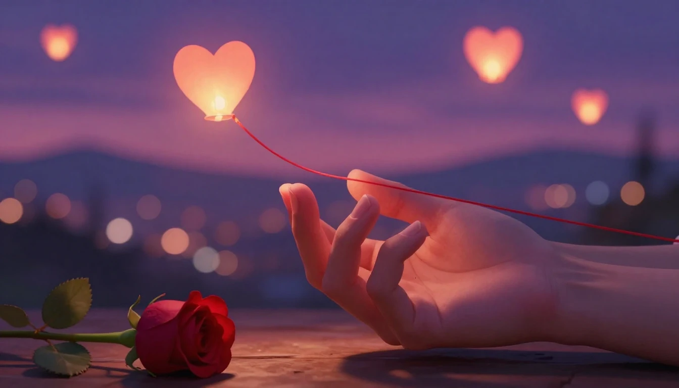 A highly detailed digital art illustration of a romantic sce...