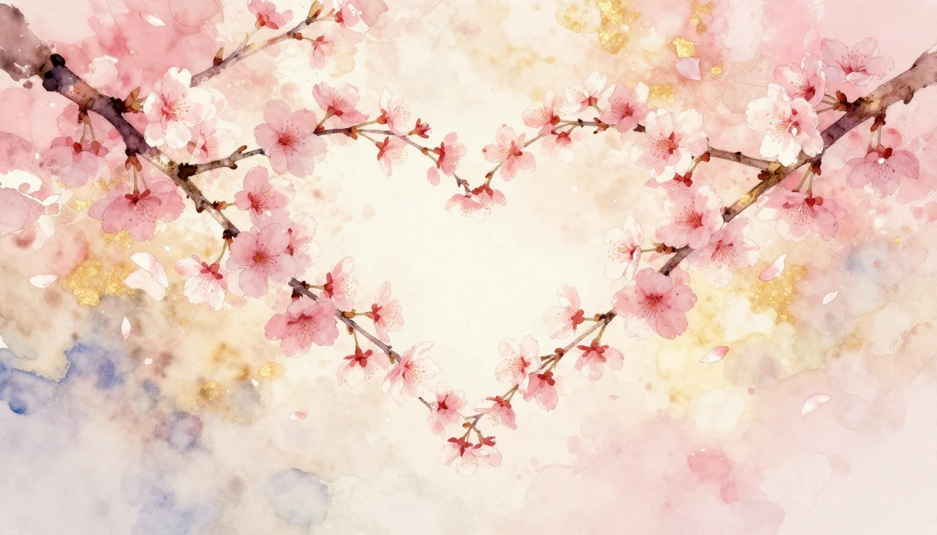 A delicate and ethereal watercolor painting of two intertwin...