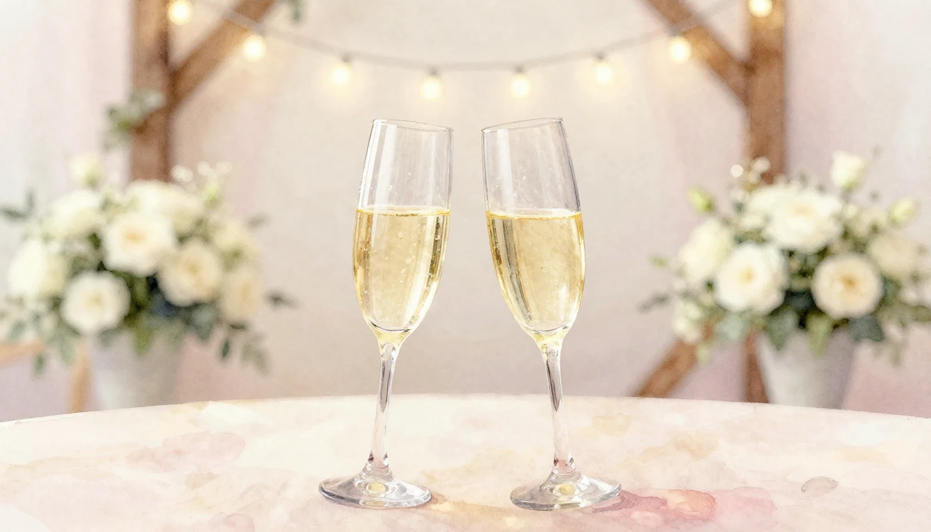 A soft and romantic watercolor painting depicting a rustic w...