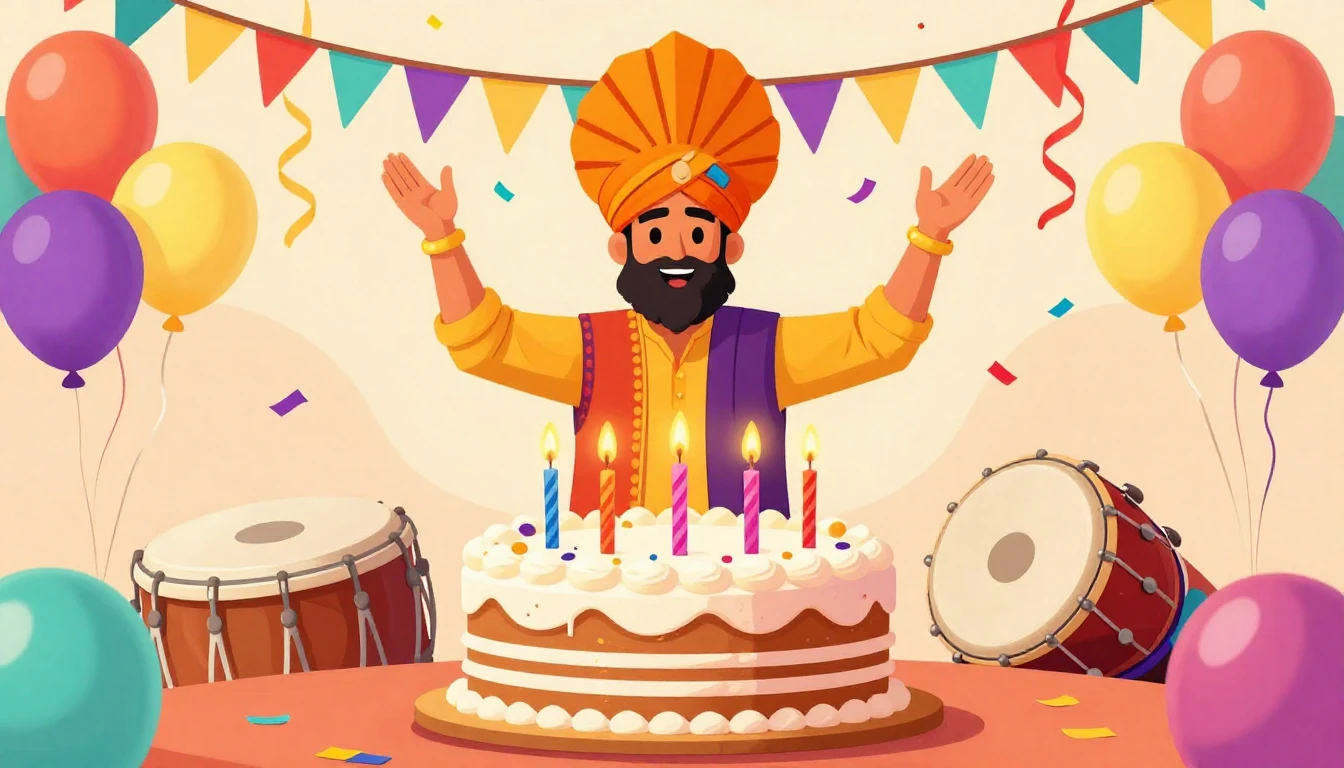 A vibrant and energetic birthday party scene specifically de...
