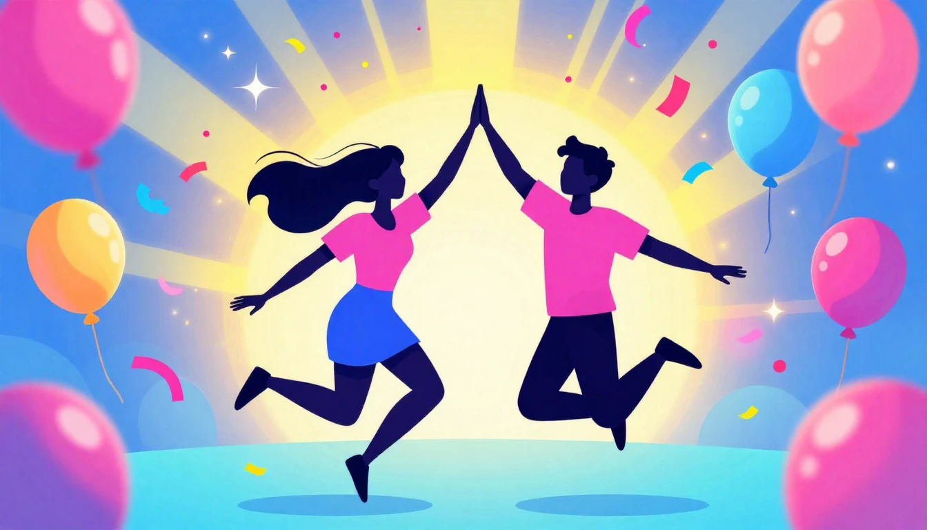 A vibrant and energetic digital illustration of a birthday c...