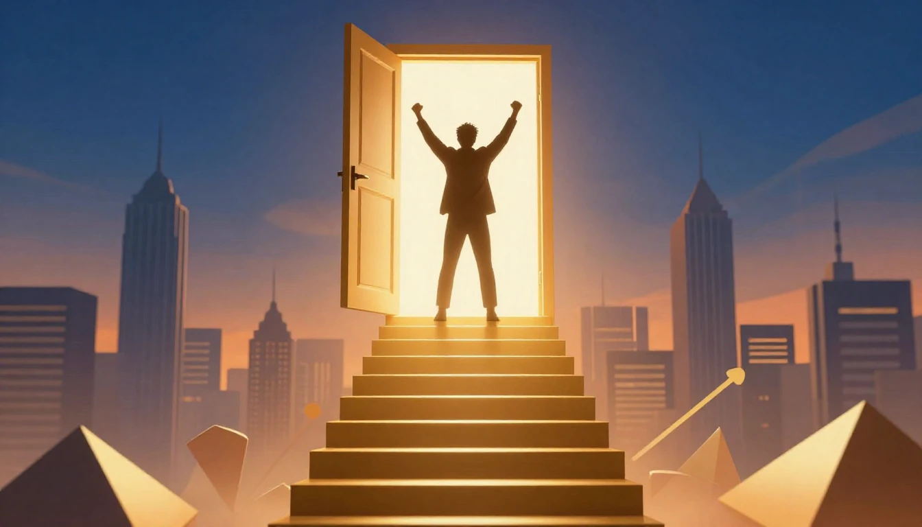 A vibrant and conceptual illustration symbolizing career suc...