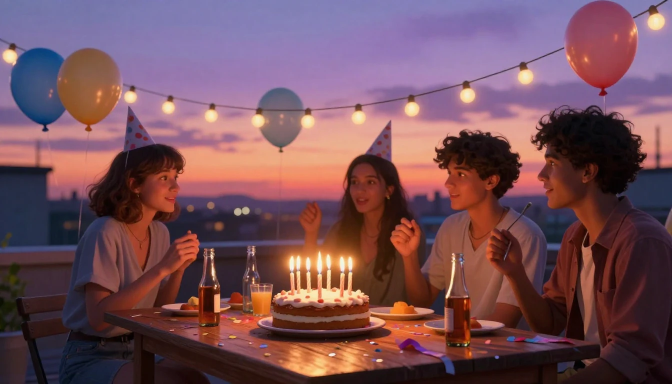 A vibrant and heartwarming digital art scene depicting a roo...