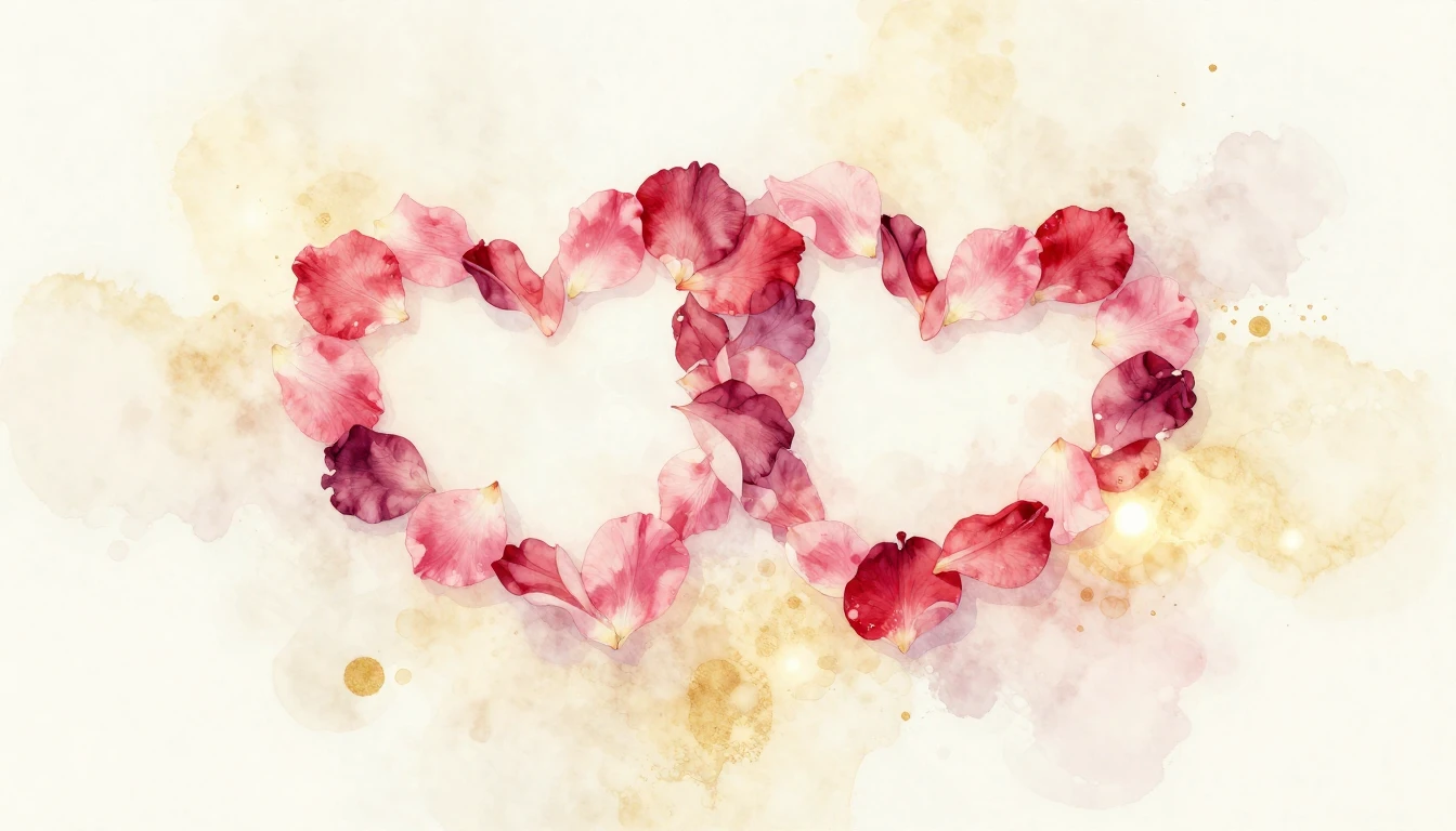 A delicate watercolor painting of two intertwined hearts mad...