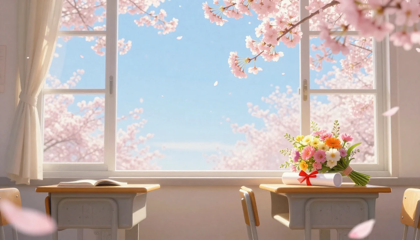 A beautiful scene of a bright blue spring sky with gentle pi...