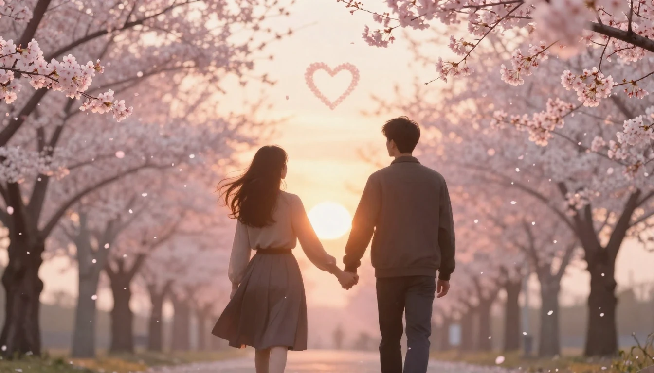 A romantic and dreamy composition featuring two silhouettes ...