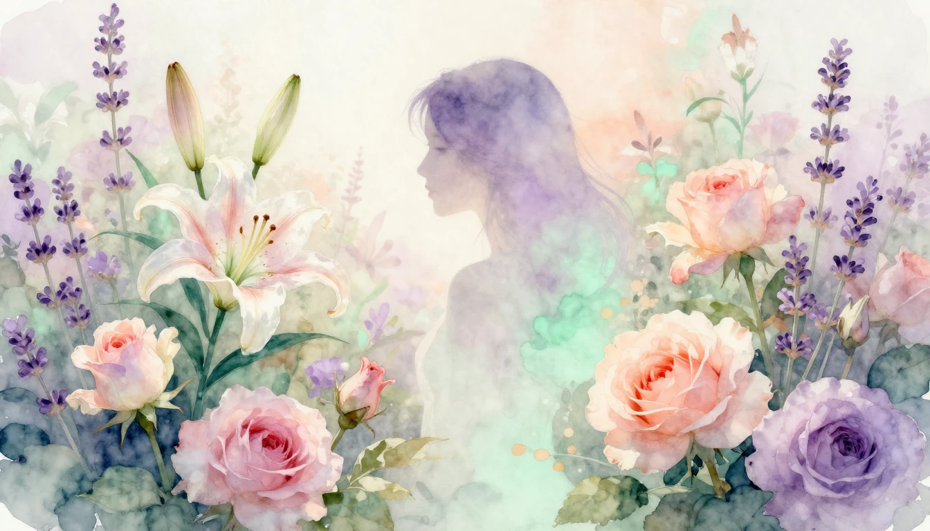 A beautiful watercolor painting of a blooming garden with va...
