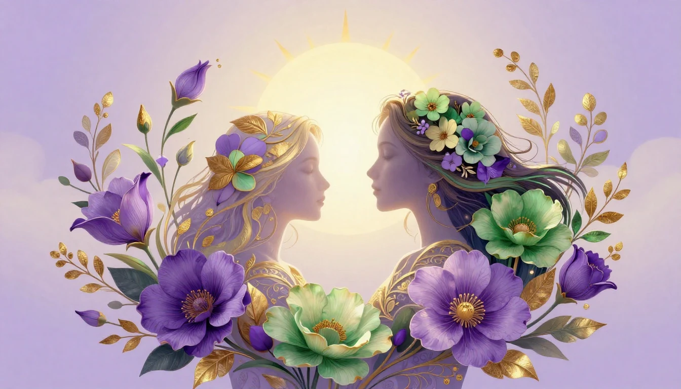 A vibrant and symbolic digital illustration celebrating femi...