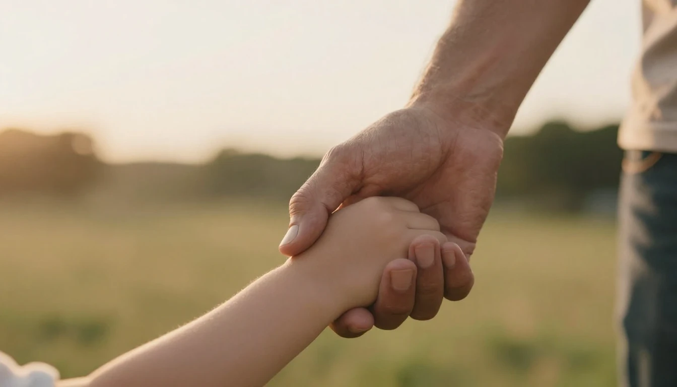 A heartwarming artistic composition symbolizing fatherhood. ...