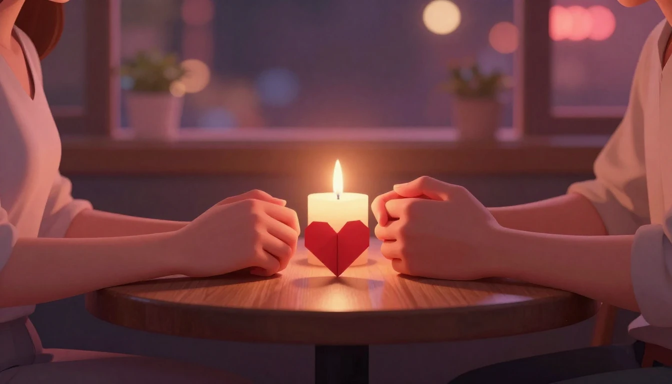 A romantic close-up illustration of two hands holding each o...