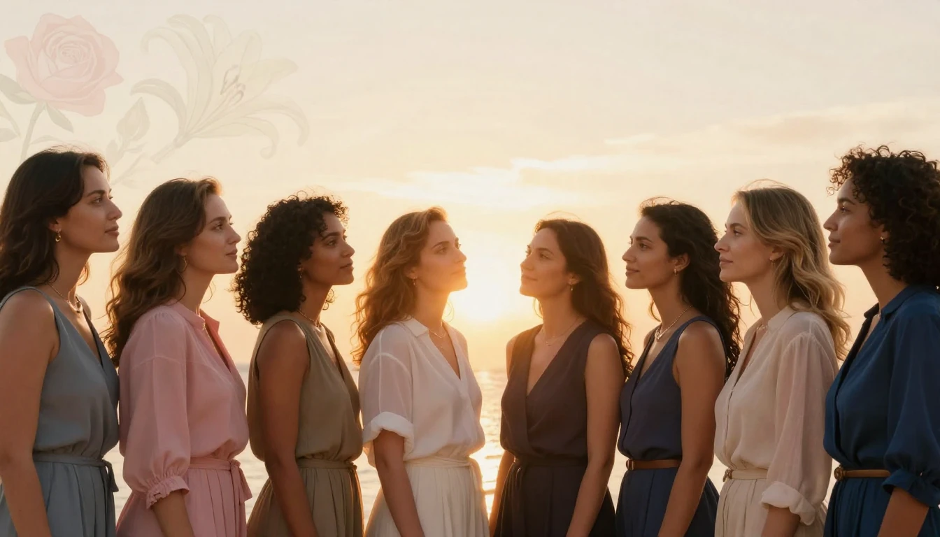 A diverse group of strong, inspiring women standing together...