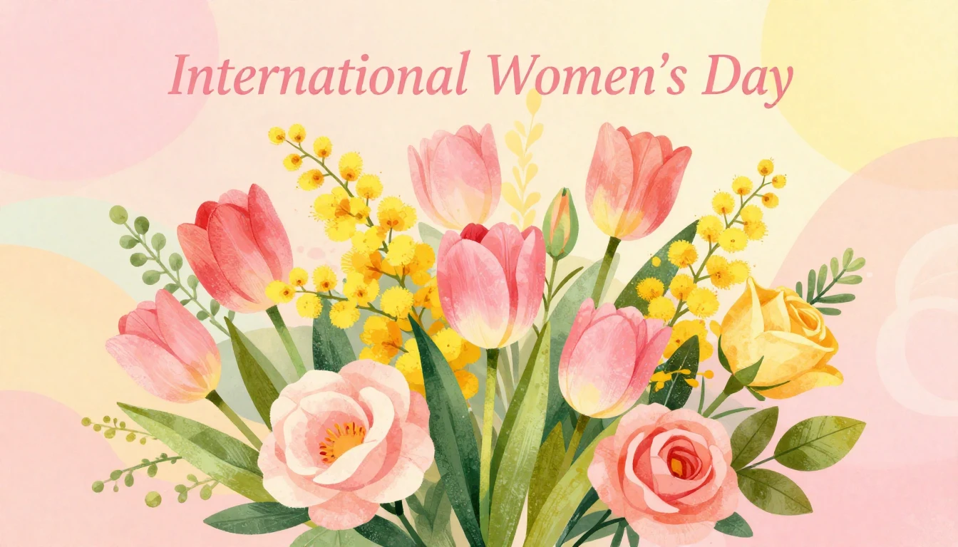 A vibrant and celebratory illustration for International Wom...