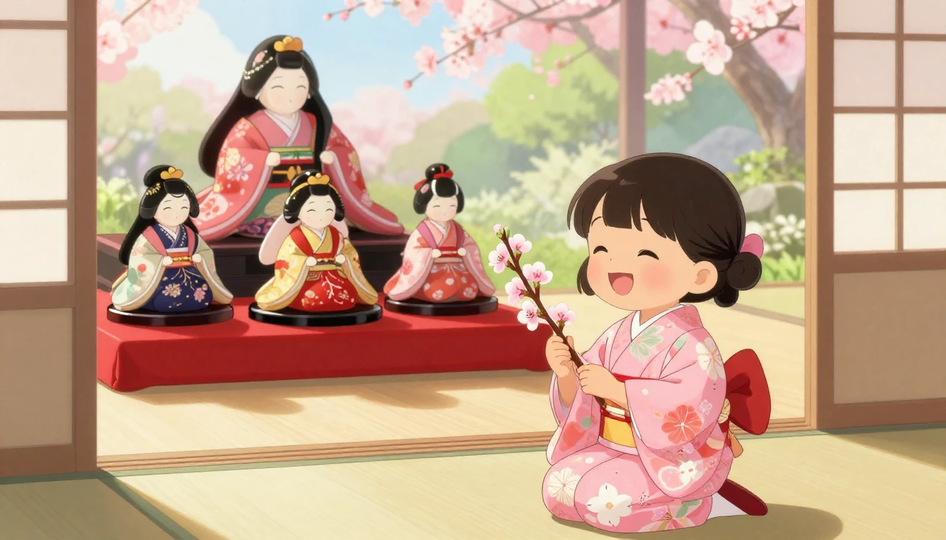 A beautiful and heartwarming illustration of a traditional J...