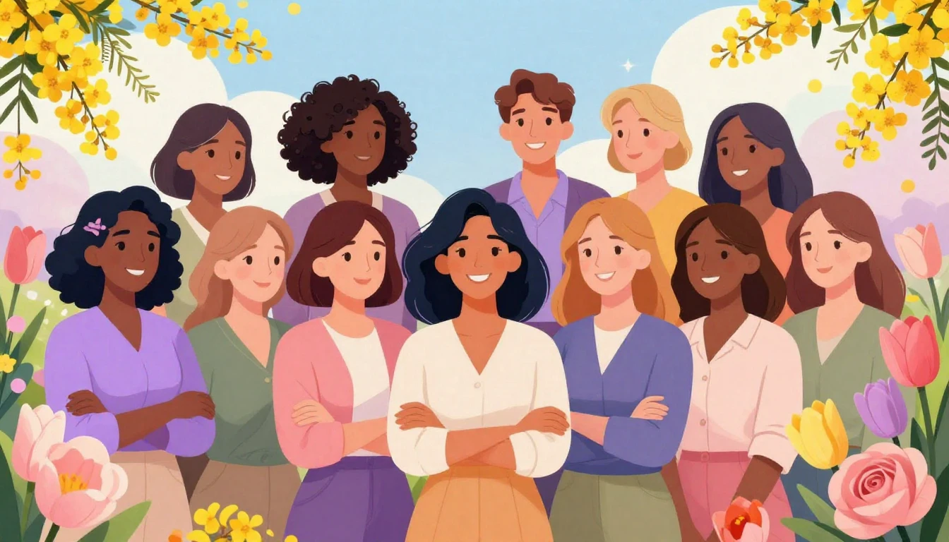 A vibrant and empowering illustration celebrating Internatio...