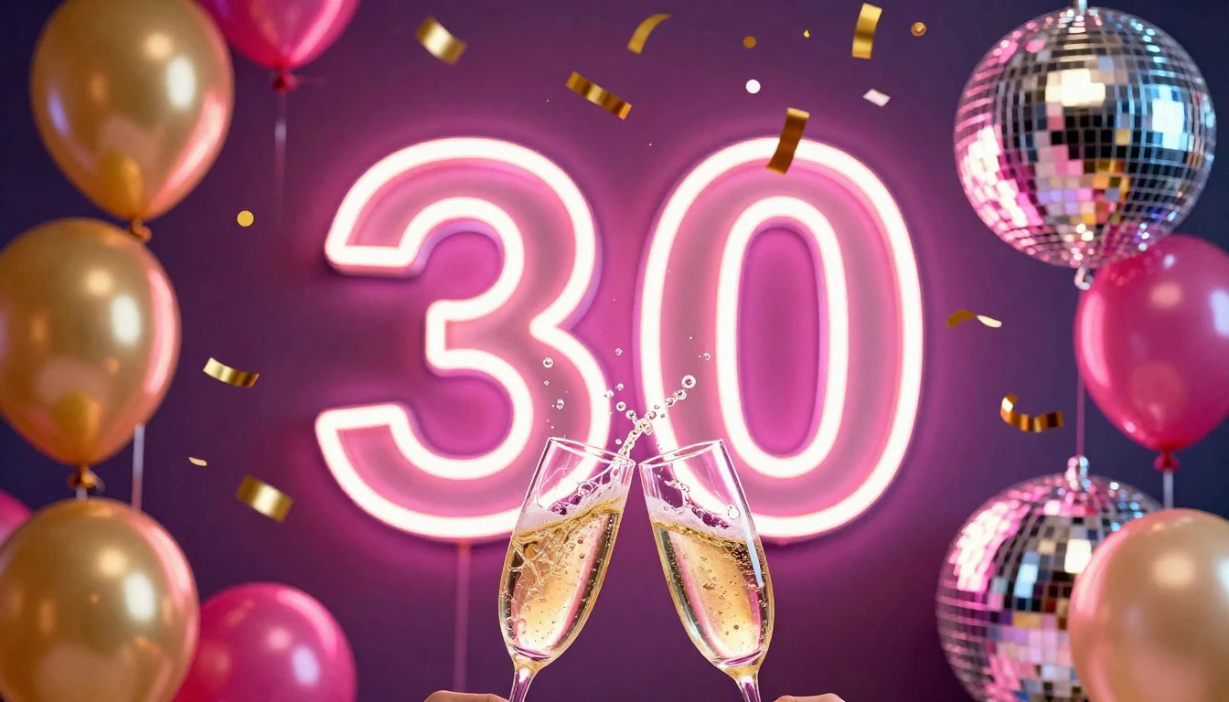 A vibrant and colorful birthday party scene centered around ...