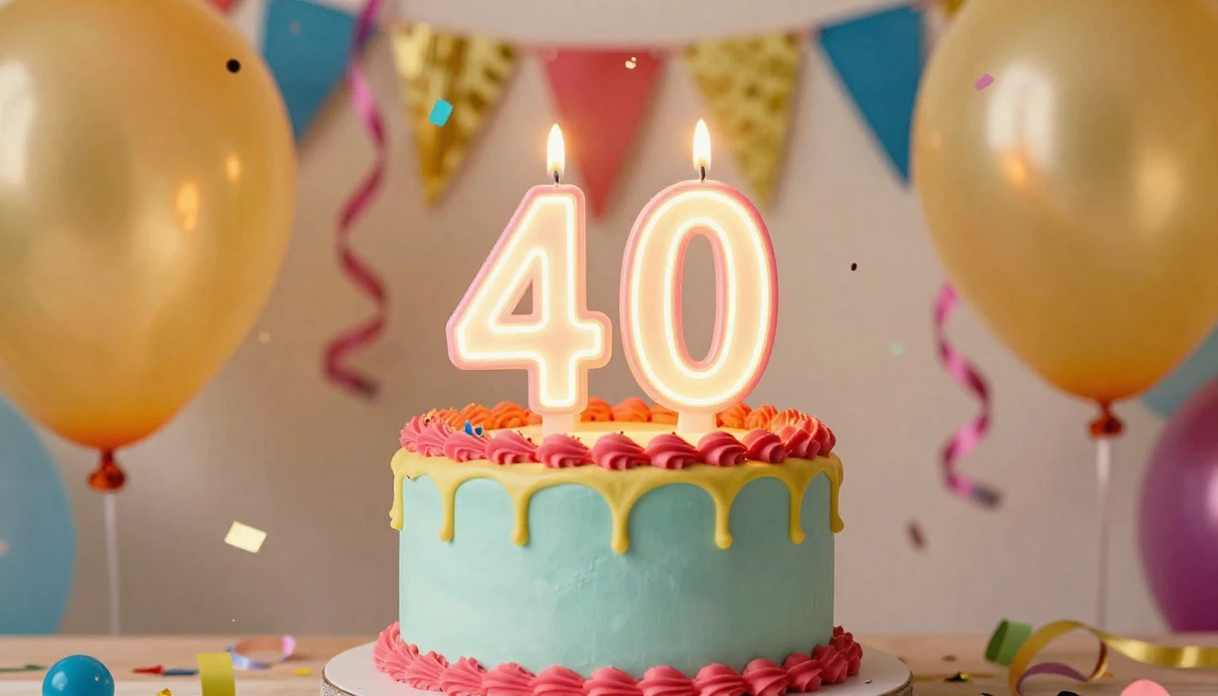 A vibrant and colorful birthday party scene centered around ...