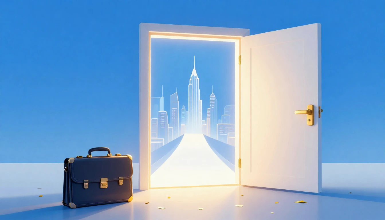 A conceptual digital illustration representing career succes...