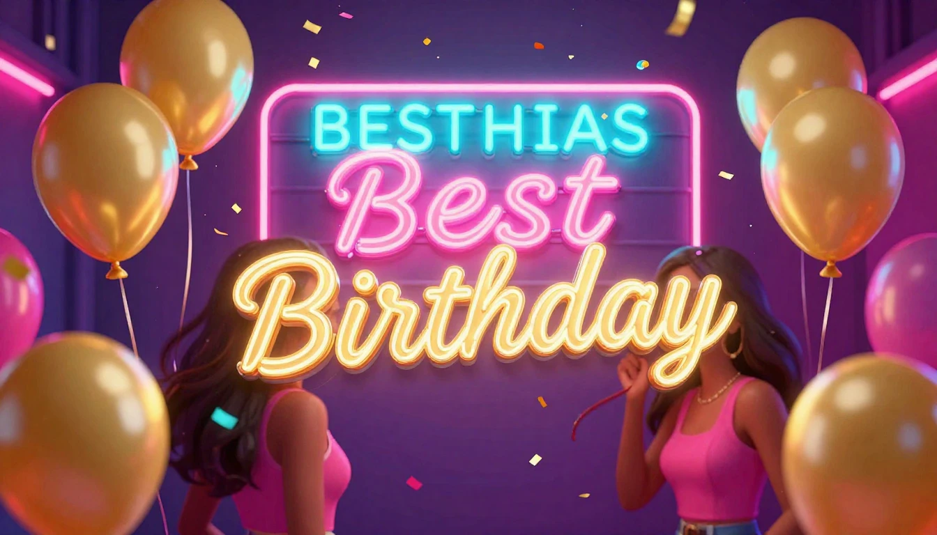 A vibrant and joyful digital artwork depicting a birthday ce...