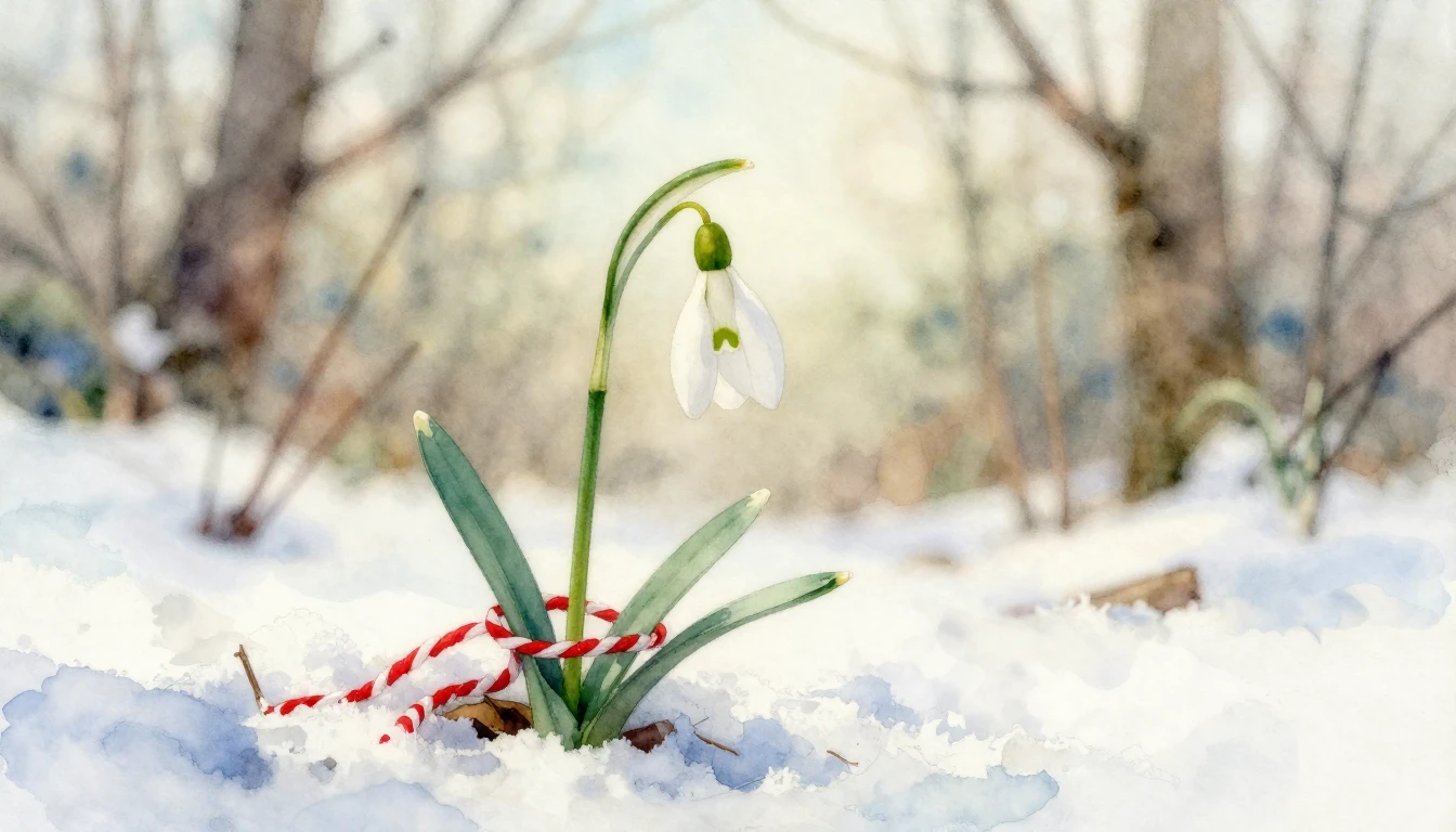 A delicate watercolor painting capturing the essence of earl...