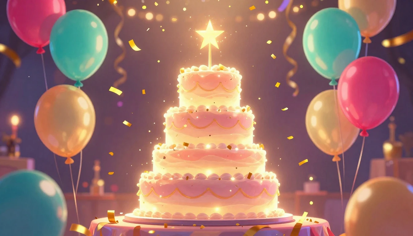 A vibrant and colorful digital illustration of a festive cel...