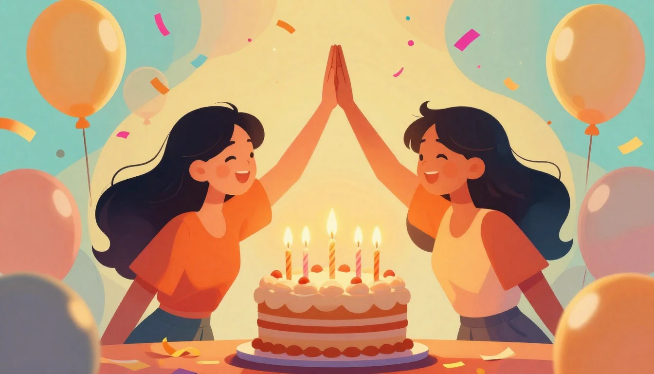 A vibrant and festive digital art illustration representing ...