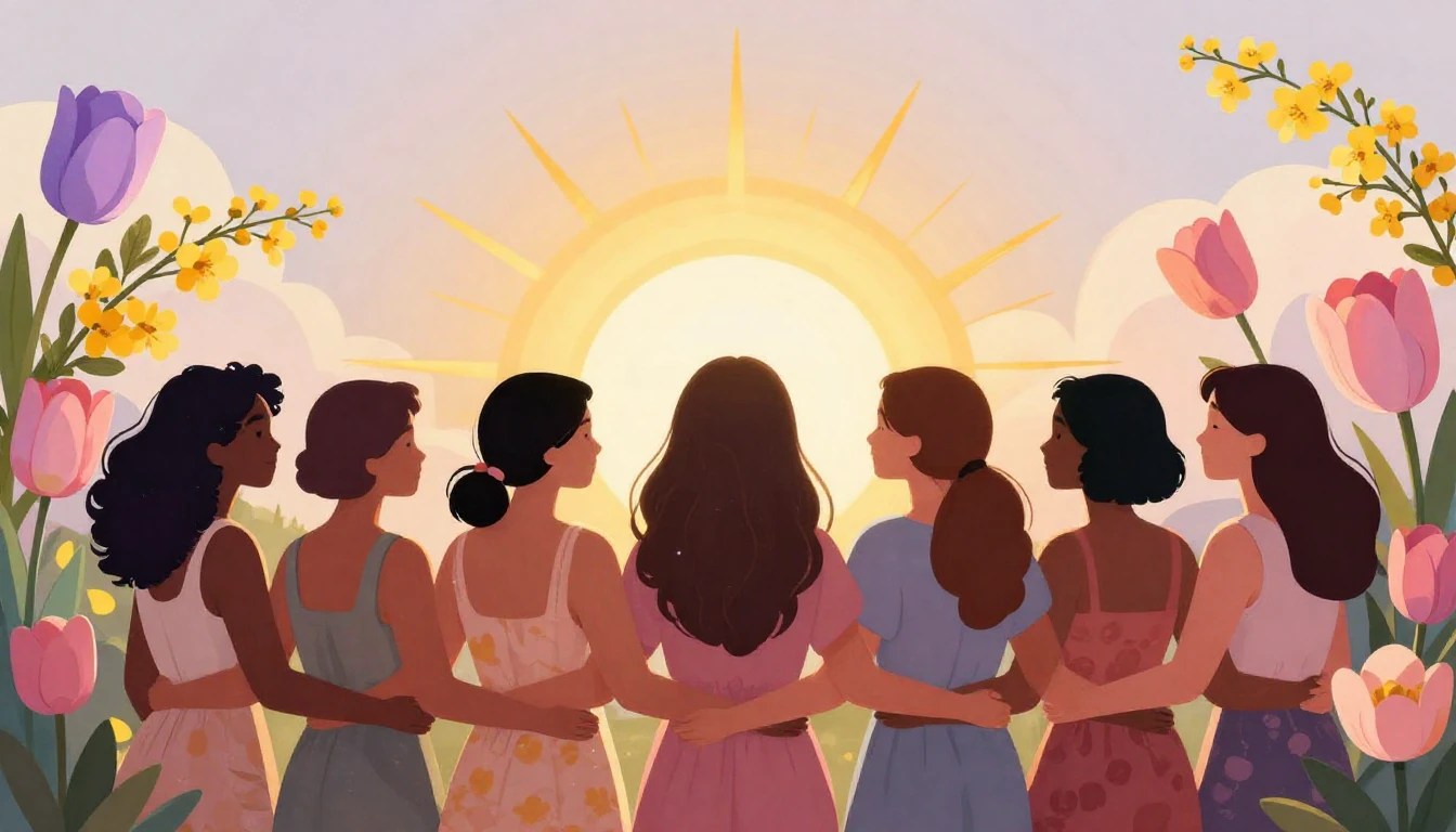 An empowering and vibrant digital art illustration for Inter...