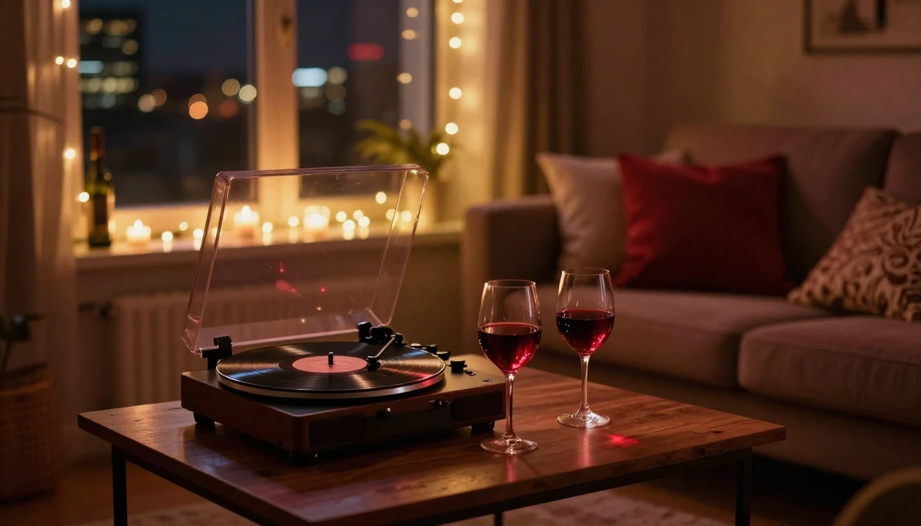 A highly detailed and atmospheric scene set in a cozy, dimly...