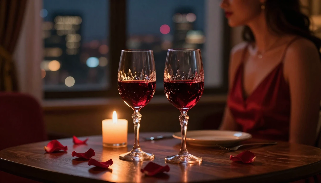 A high-quality cinematic shot of a cozy, dimly lit room duri...