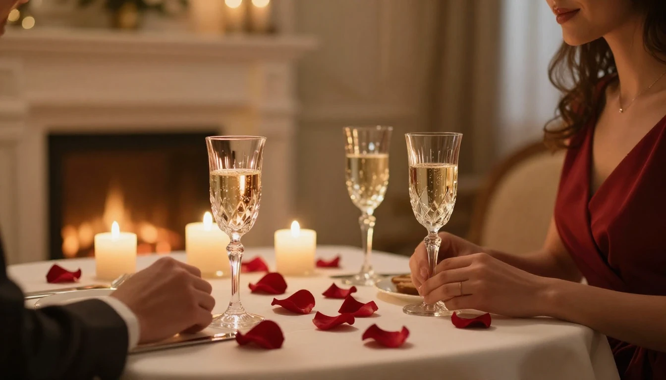 A luxurious and romantic setting for a Valentine's Day celeb...