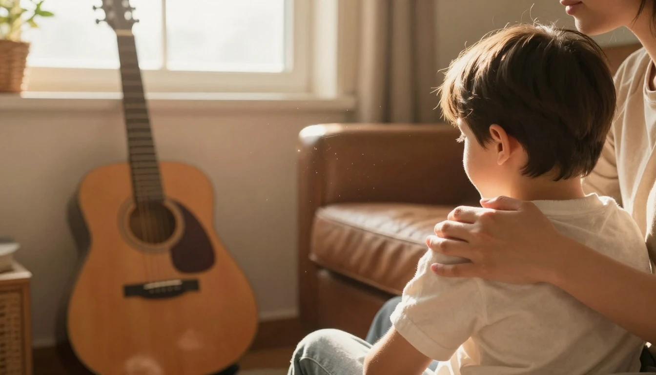 A photorealistic and touching scene capturing a quiet moment...