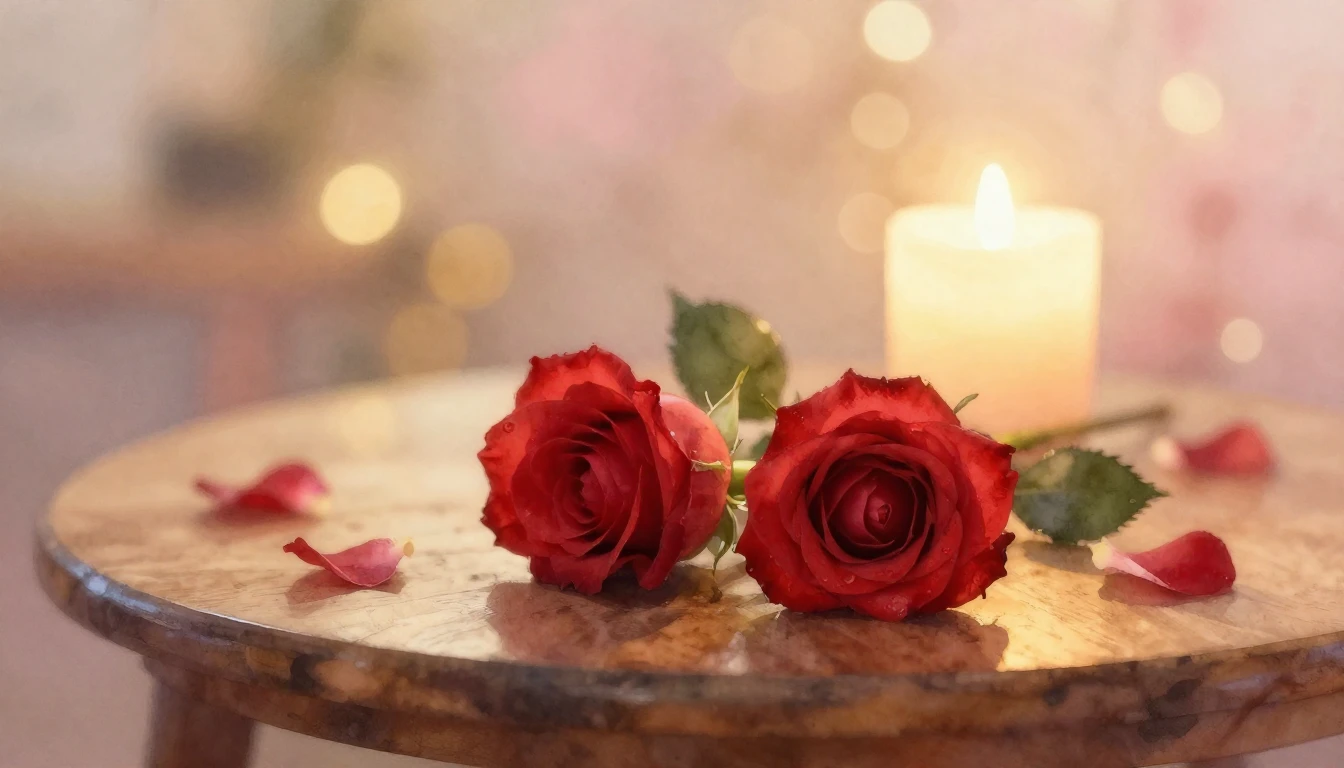 A soft and ethereal watercolor painting depicting two delica...