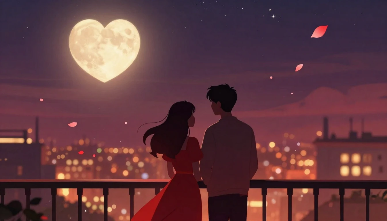A romantic and dreamy illustration focusing on the concept o...