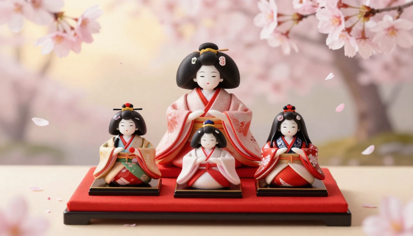 A beautiful and delicate scene featuring traditional Japanes...