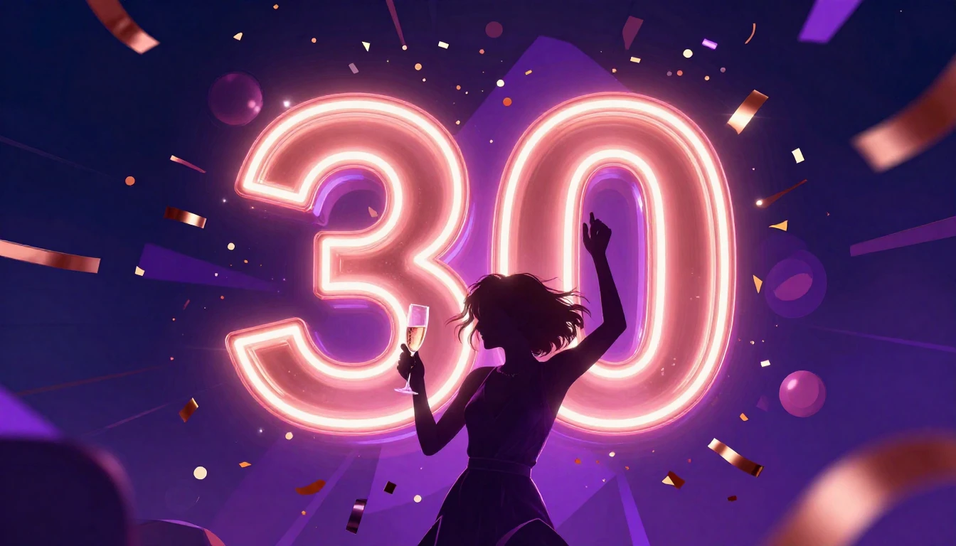 A vibrant and celebratory album cover design featuring a lar...