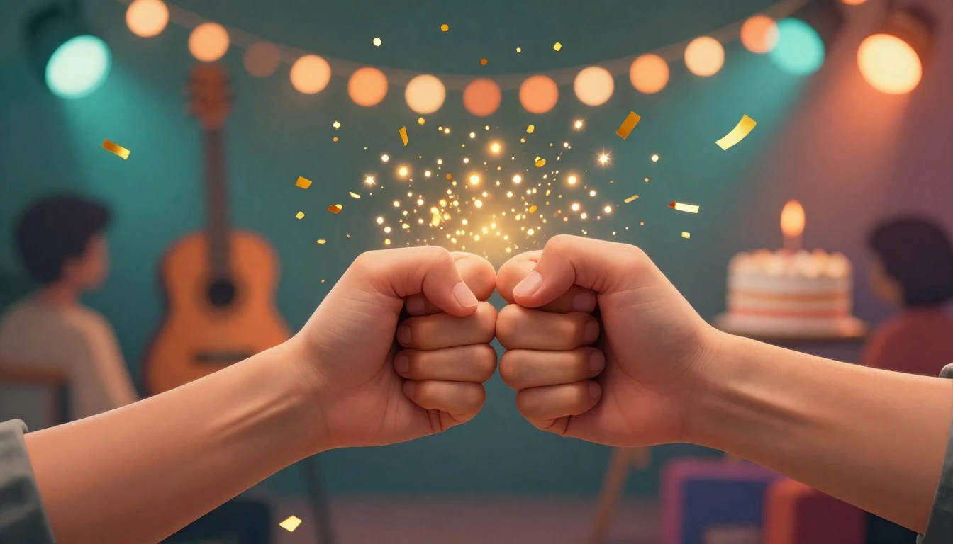 A vibrant digital artwork symbolizing friendship and celebra...