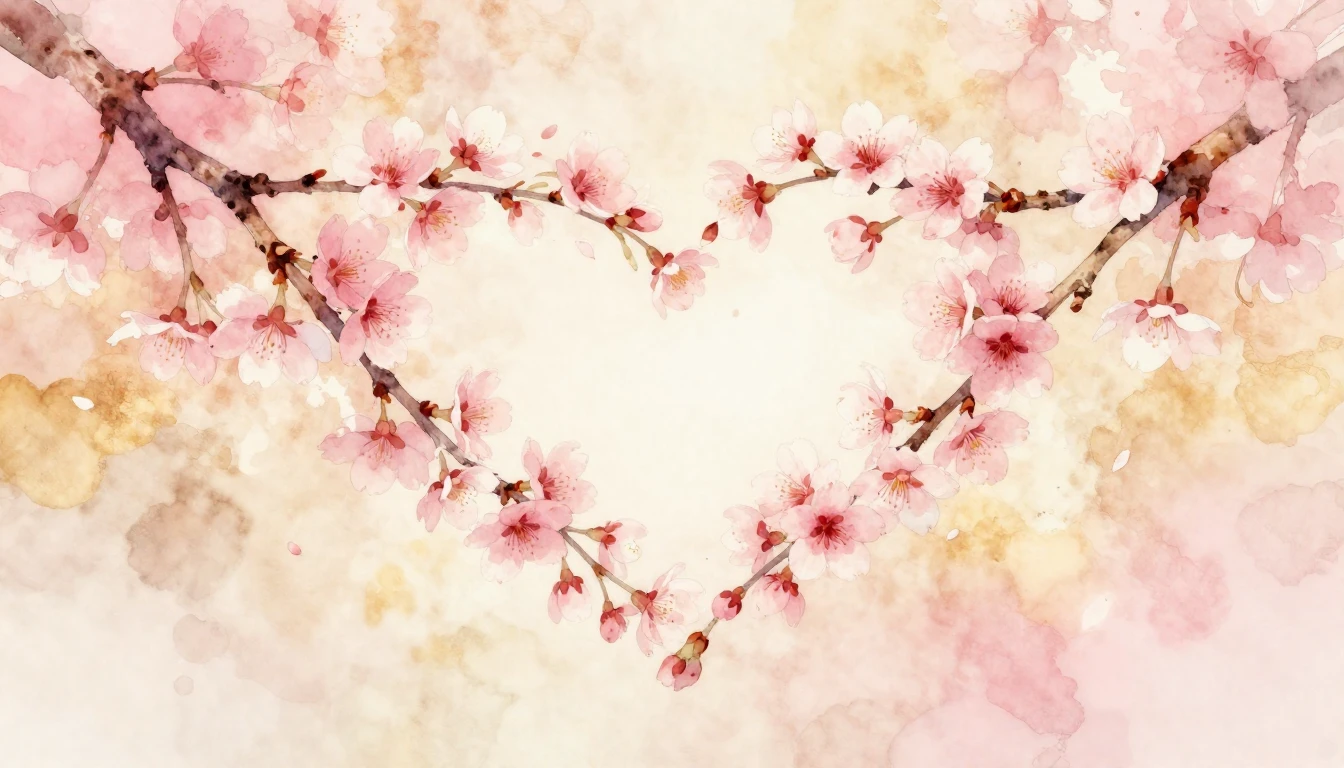 A beautiful and delicate watercolor painting of two intertwi...