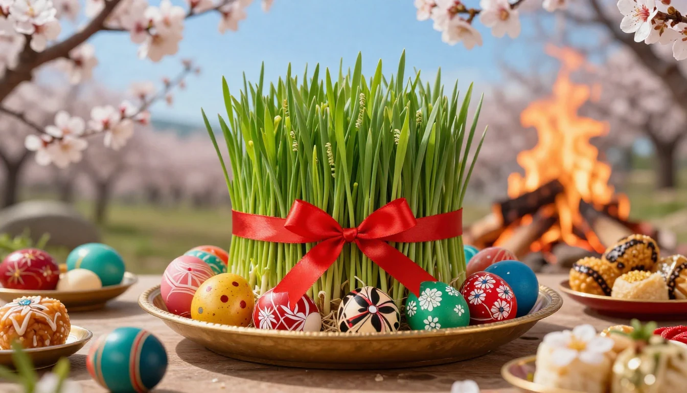 A lush and vibrant scene celebrating the arrival of spring. ...