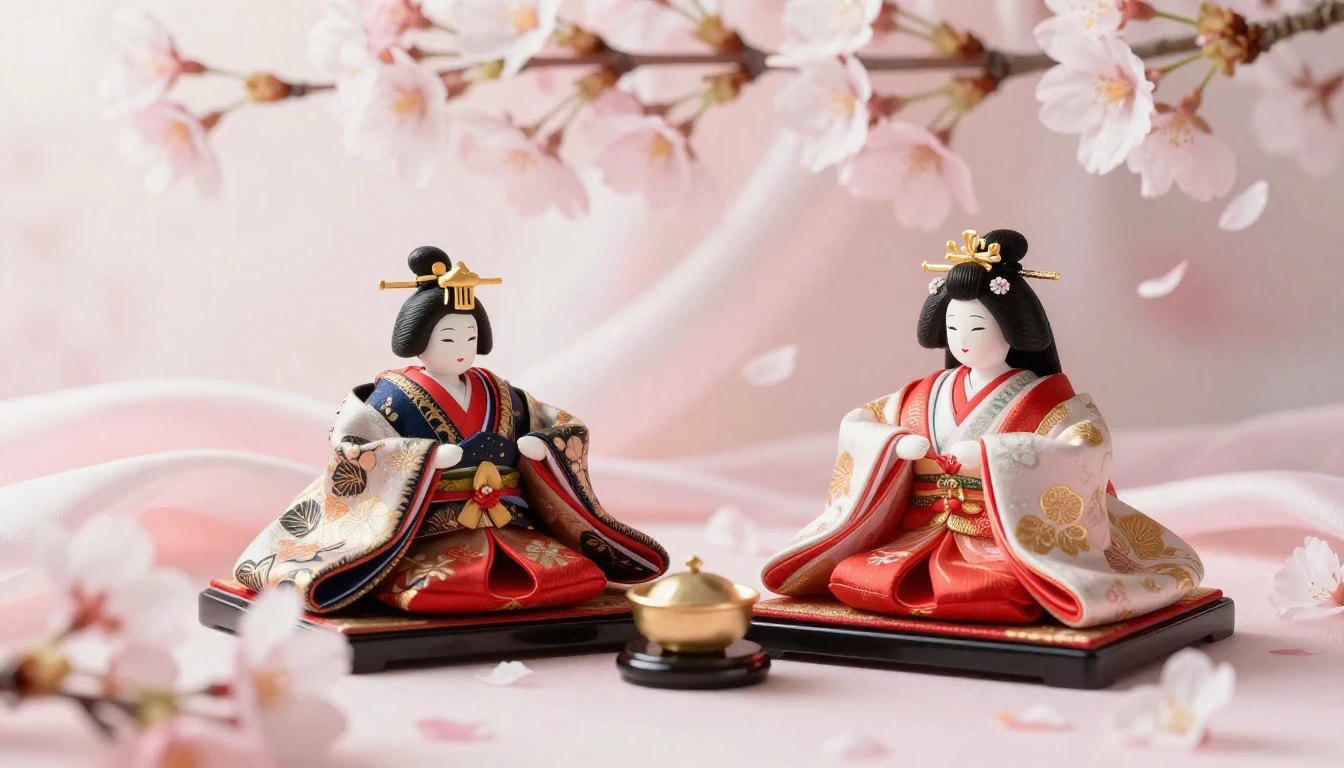 A beautiful and delicate scene featuring traditional Japanes...