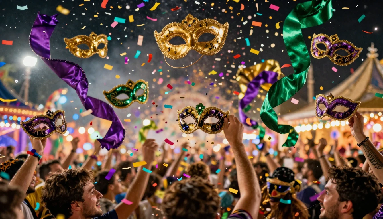 A vibrant explosion of colors representing a grand carnival ...