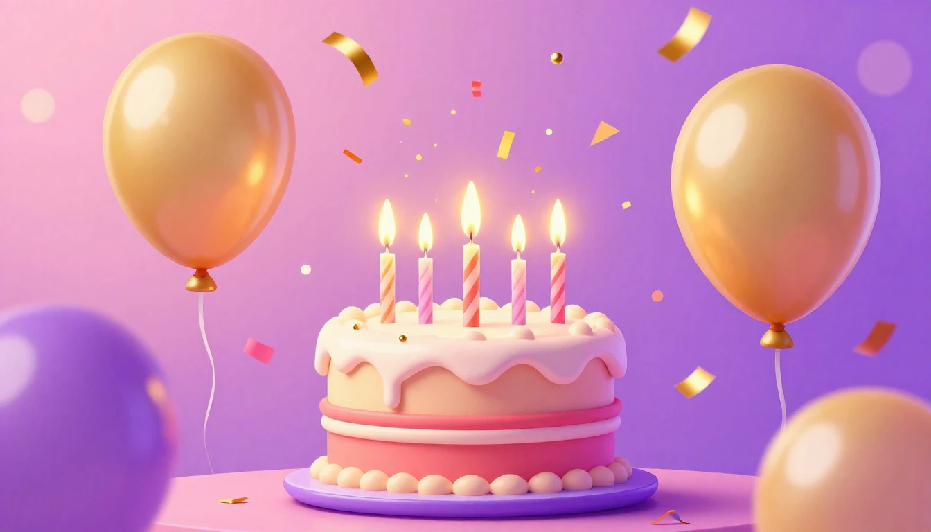 A vibrant and festive digital illustration symbolizing a bir...