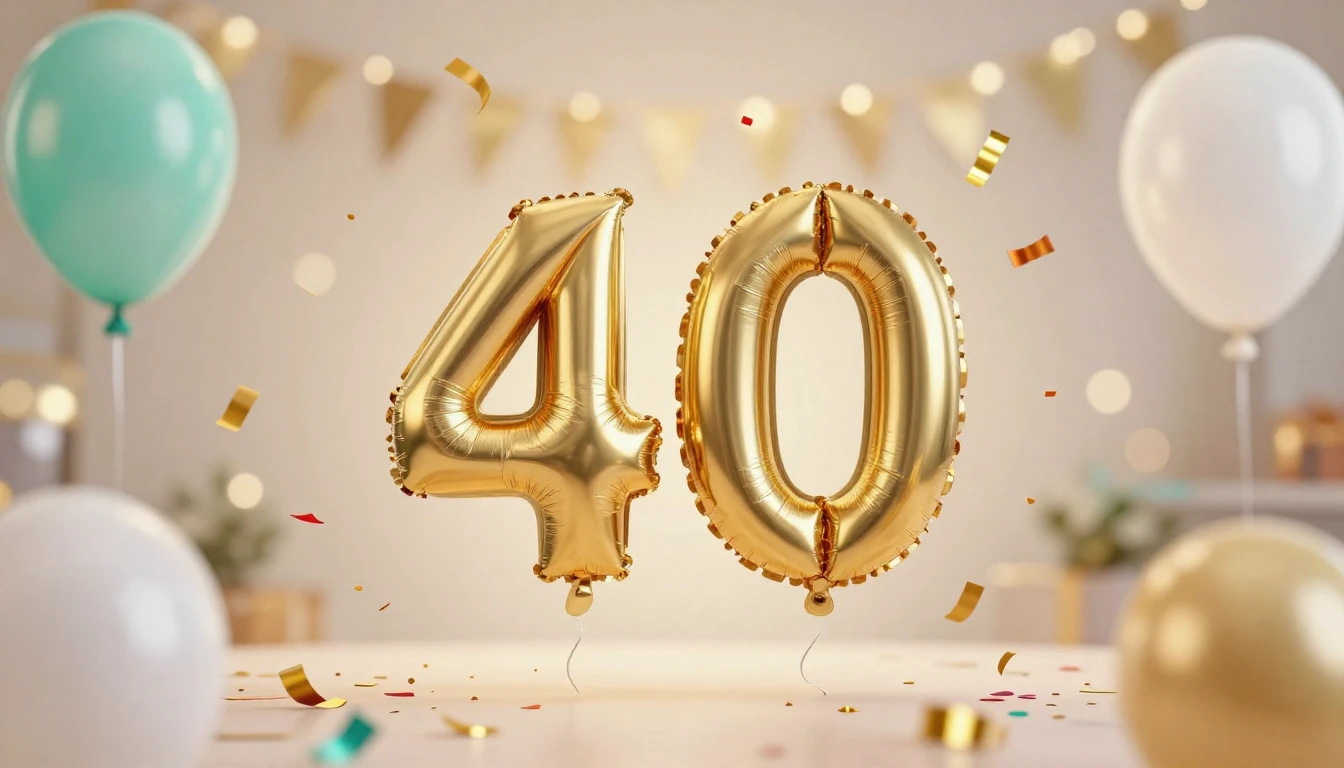 A vibrant and celebratory album cover design featuring a gol...