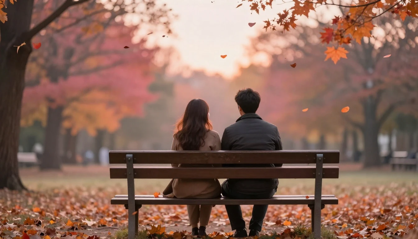 A romantic and intimate scene featuring a couple sitting on ...
