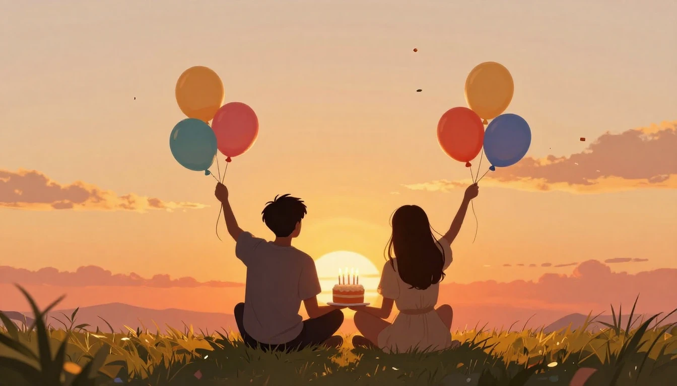 A heartwarming illustration of two friends sitting side by s...