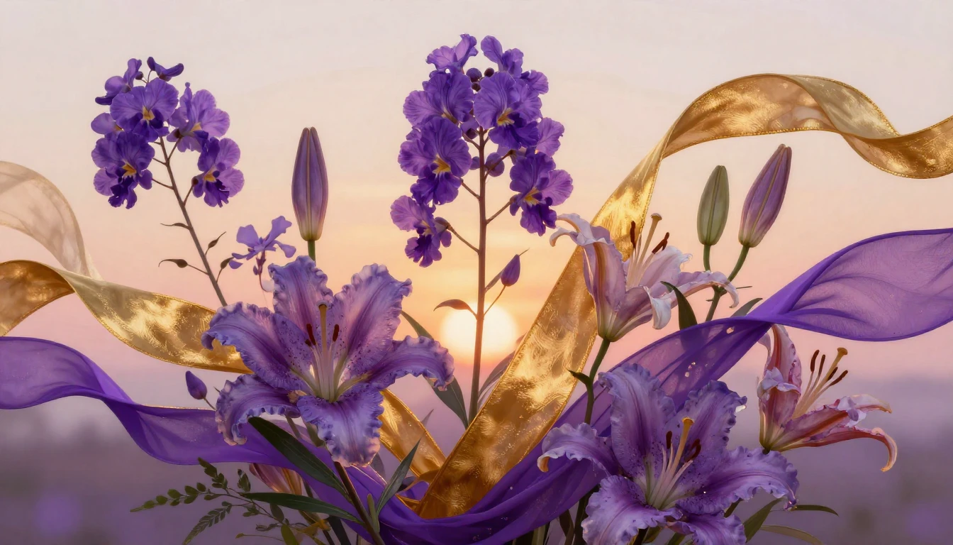 A vibrant and symbolic composition featuring a diverse array...