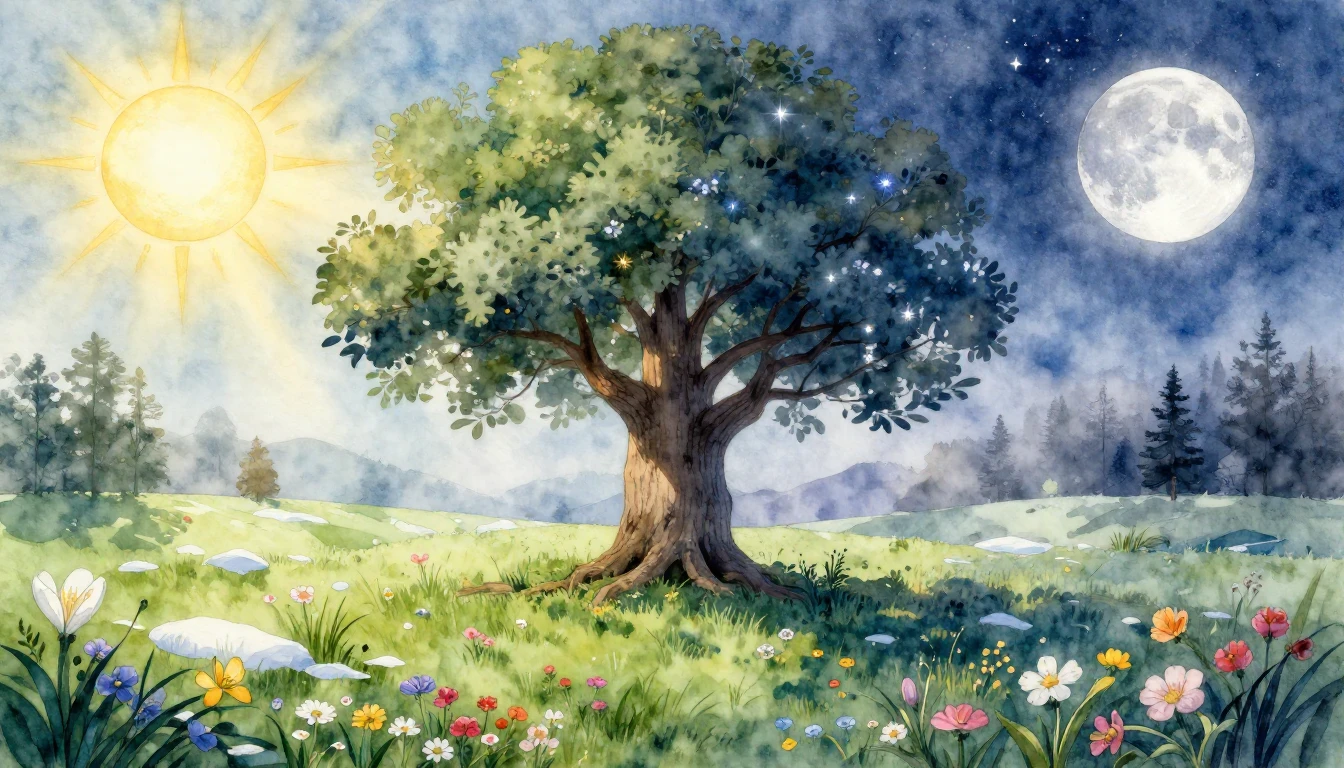 An artistic watercolor illustration representing the Spring ...