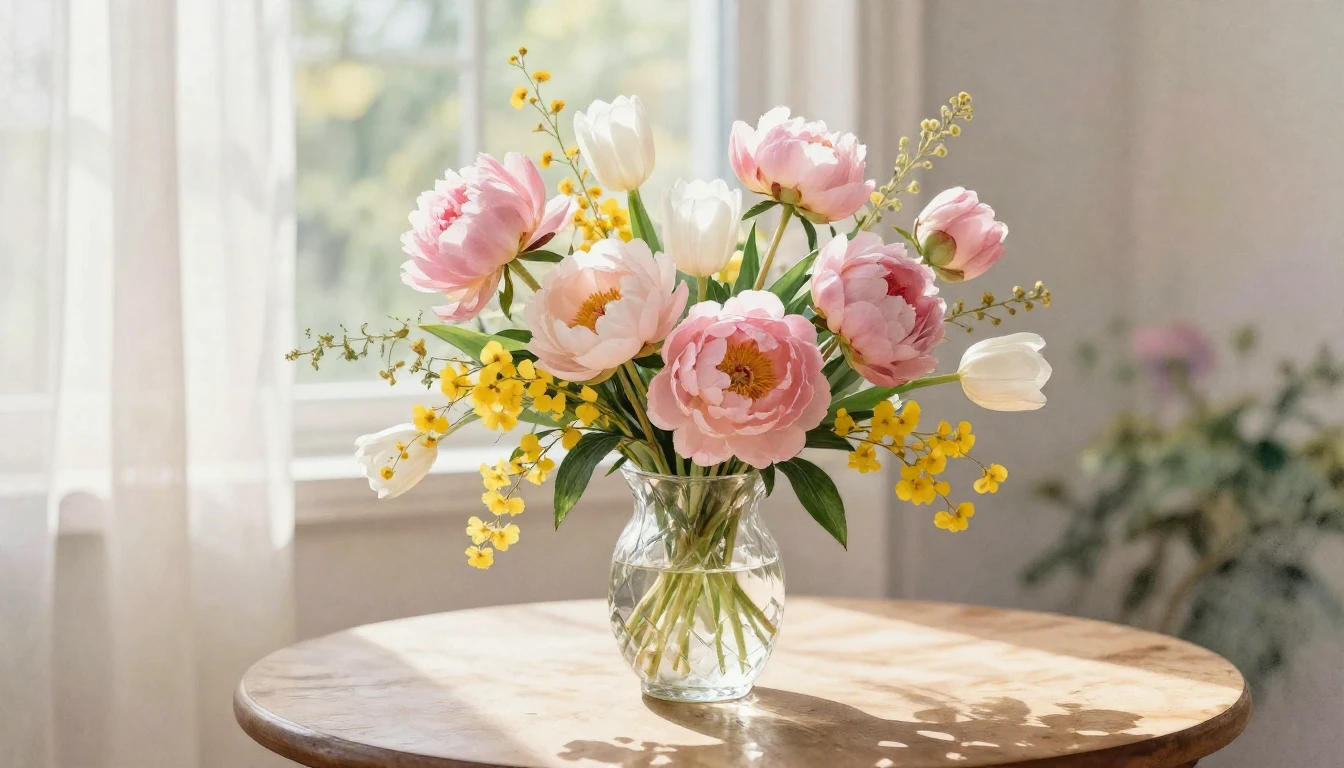 A delicate watercolor painting capturing the essence of spri...