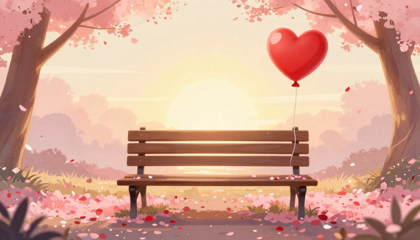 A romantic and warm illustration for a Valentine's Day song ...