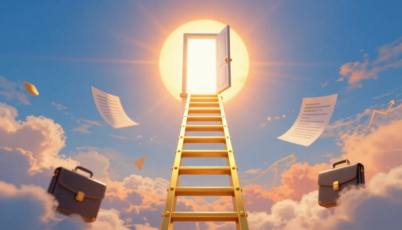 A bright and inspiring concept art representing career succe...